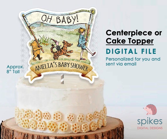PERSONALIZED Digital Printable for Table Decoration, Centerpiece, Cake Topper / Baby Shower or Birthday / Classic Winnie The Pooh Il_570xn