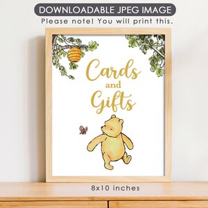 8 « x10 » Classic Winnie The Pooh Party Poster Décoration / pour l’anniversaire Baby Shower Table Sign / Téléchargement instantané / Cartes et cadeaux Sign