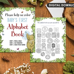 Download in seconds Keepsake for Baby Classic Winnie the Pooh themed ABC Book / Baby Shower, Birthday Gift image 3