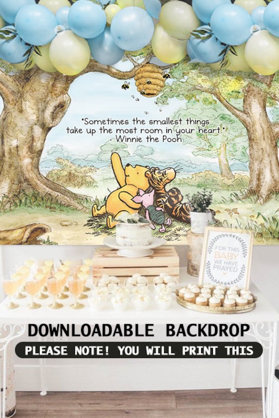 Winnie the pooh backdrop for store baby shower