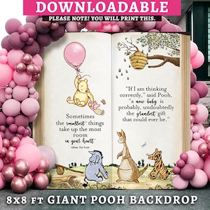 8x8 Feet Giant Pooh Book Backdrop/ Classic Winnie the Pooh