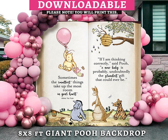 8x8 Feet Giant Pooh Book Backdrop/ Classic Winnie The Pooh Backdrop in DIGITAL FILE / Instant Download Il_570xn