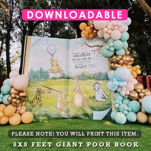 8x8 Feet Giant Book Backdrop/ Classic Winnie The Pooh Backdrop in DIGITAL FILE / Instant Download