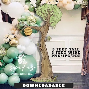 DOWNLOADABLE Classic Winnie The Pooh Tree Decor for Baby Shower and Birthday