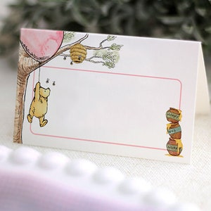DOWNLOAD DIGITAL Rótulo de comida em branco / Arquivo digital não editável / Tenda de comida e modelo de cartão plano / Clássico Winnie The Pooh