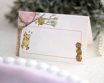 DIGITAL DOWNLOAD Blank Food Label / Non-Editable Digital File / Food Tent and Flat Card Template/ Classic Winnie The Pooh