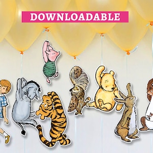 ON SALE: Hanging Characters of Winnie The Pooh Friends/Cutout Die Cut Prop with Two Sides! /No Waiting Download in Seconds!