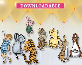 ON SALE: Hanging Characters of Winnie The Pooh Friends/Cutout Die Cut Prop with Two Sides! /No Waiting Download in Seconds!