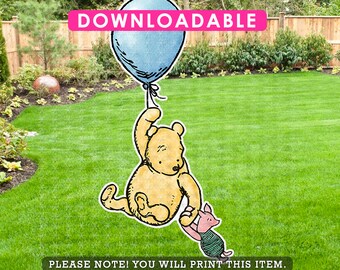 DOWNLOADABLE! Digital Classic Winnie The Pooh Cutout Prop / Yard Sign Stand Up Standee Decoration / Stage Backdrop