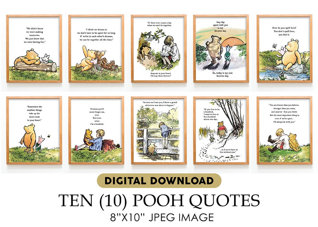 8"x10" Pooh Quotes Bundle / Digital Download / 10 Jpeg Images /classic ...