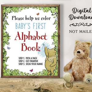 Download in seconds Keepsake for Baby Classic Winnie the Pooh themed ABC Book / Baby Shower, Birthday Gift image 5