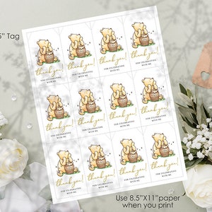 Personalized for you / Emailed to you in 24hrs / Classic Winnie The Pooh Invitation Card / Bundle Set Pack image 6