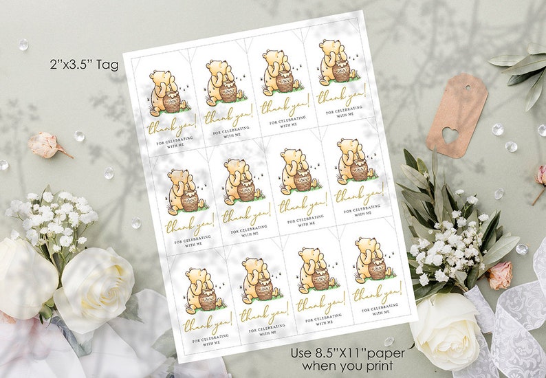 Personalized for you / Emailed to you in 24hrs / Classic Winnie The Pooh Invitation Card / Bundle Set Pack image 6