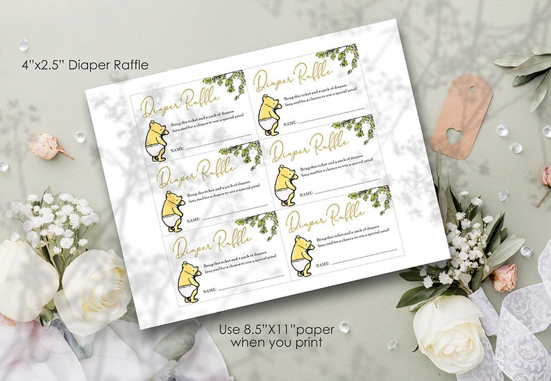 Personalized for you / Emailed to you in 24hrs / Classic Winnie The Pooh Invitation Card / Bundle Set Pack image 4