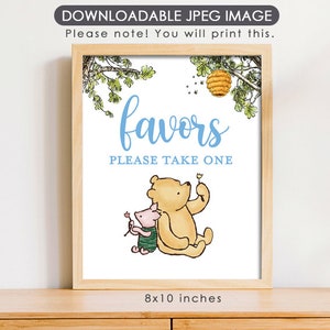 8&quot;x10&quot; Classic Winnie The Pooh Party Poster Decoration / for Birthday Baby Shower Table Sign / Instant Download / Favors Sign