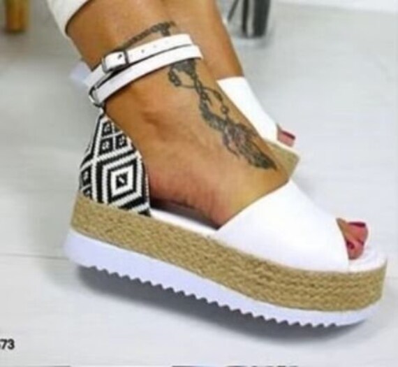 straw platform sandals