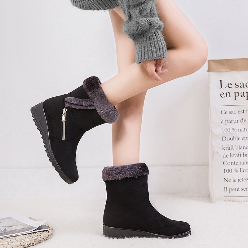 Snow Boots Wedge Heels Winter Boots 