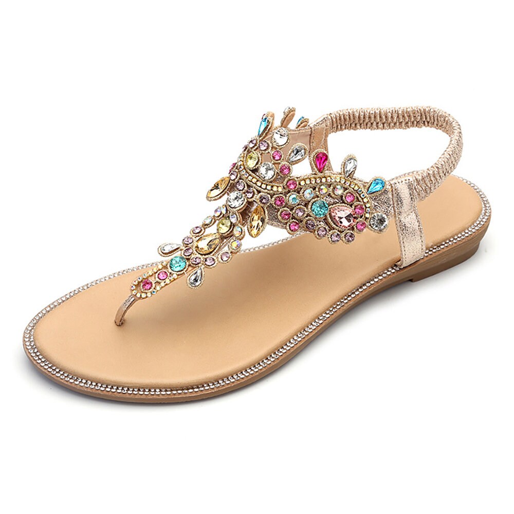 Flat Thong Sandals With Diamonds - Etsy