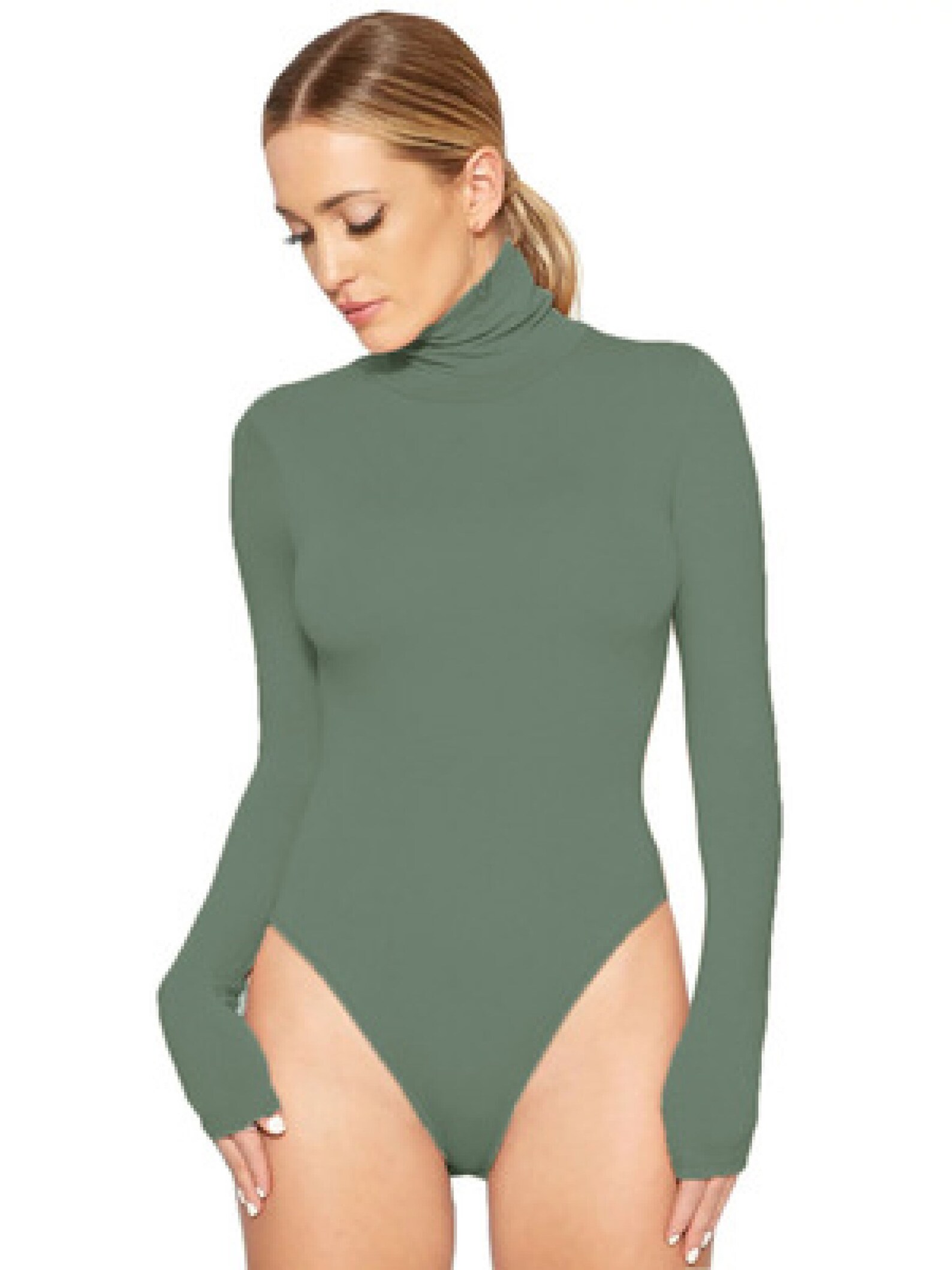 Longsleeved women's bodysuit with elegant turtleneck Etsy
