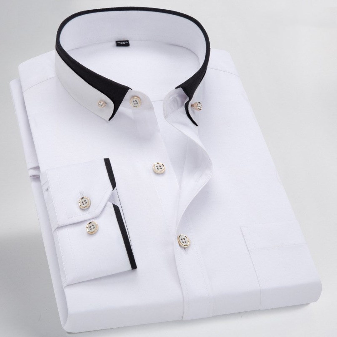 Dress Shirt Men's Long Sleeve Elegant Party Business - Etsy