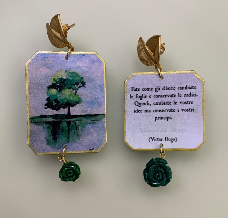 Earrings with phrase