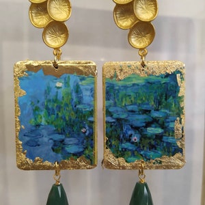 Water lily earrings