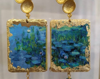 Water lily earrings
