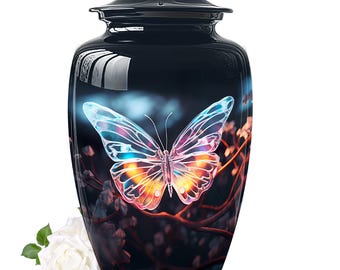 Glowing Butterfly Urn Fantasy-Inspired Keepsake for Ashes, Personalized Urn for Ashes, Cremation Urns, Ashes Urn, Decorative Urn, Modern Urn