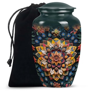 Petal Mandala Urn - Urns For Cremation Ashes - Modern Urns For Human Ashes - Ashes Keepsake - Decorative Urns For Ashes - Infant Urns Petal