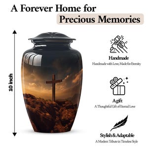 religious memorial urn for loved one ashes