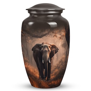 Sunset Glow Elephant Urn for Human Ashes, Modern Keepsake, 200 Cubic Inches, Decorative Funeral Urn, Adult Ashes Urn, Burial Urn for Male