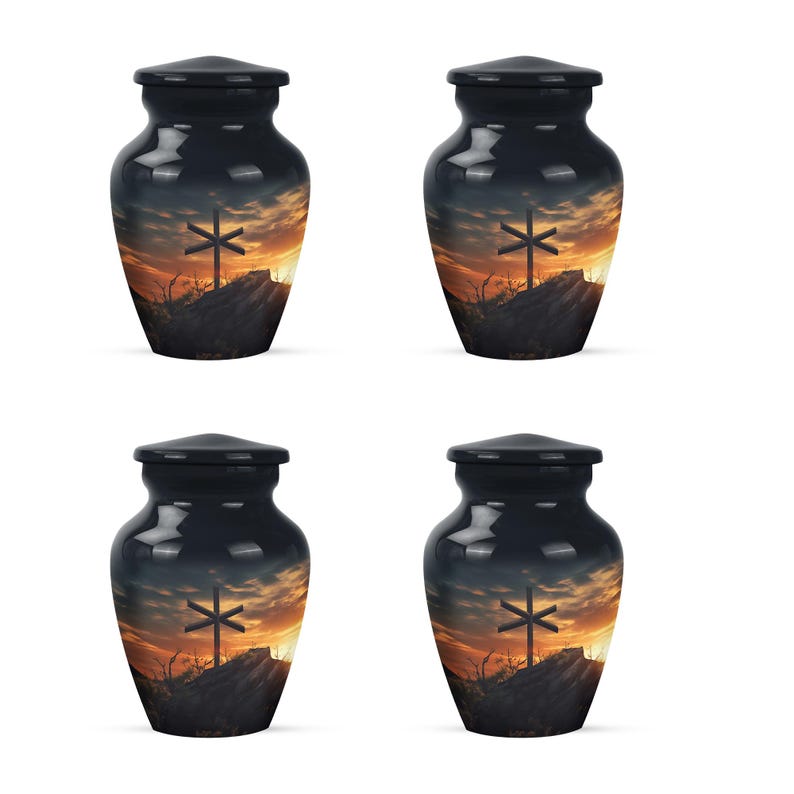 personalized memorial cross urn for family