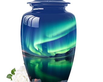 Northern Lights Unique Urns For Human Ashes, Metal Urn, Urn For Ashes For Adults, Custom Urn, Urns For Mom, Urn For Ashes, Funeral Urn Ashes