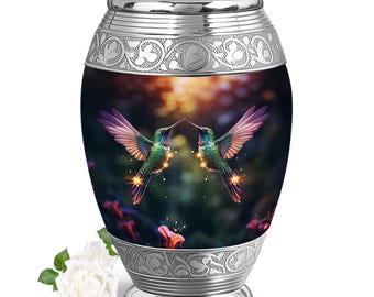 Hummingbirds Urn - Decorative Modern Urn for Human Ashes- Cremation Urns For Ashes For Adults - Funeral Urns - Custom Urns - Memorials Urns
