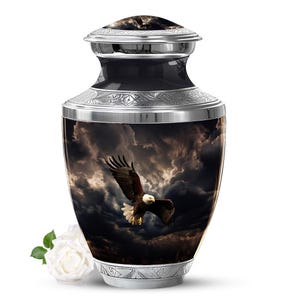 Majestic Eagle Cremation Urn for Human Ashes, Decorative Ash Urn , Customizable Keepsake and 10" Urn Sizes, Stunning Memorial Urn for Adult