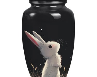 Twilight Whisper Rabbit Urn, Minimalist Pet Urn for Ashes, Cremation Urns, Ash Urn, Decorative Urn, Modern Urn, Funeral Urn Starry Night Urn