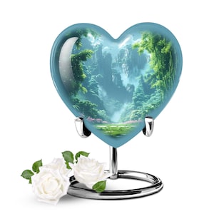 Urne coeur décorative pour cendres humaines - Urne souvenir moderne, souvenir de cendres funéraires et d'enterrement, urne pour cendres adulte pour homme et femme