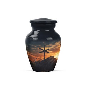 black cross urn for adult cremation ashes