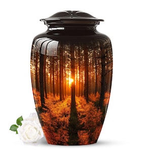 Sunset Whispers in the Forest Urns For Human Ashes - Metal Urns For Ashes For Adults - Custom Urns For Mom - Urns For Ashes - Funeral Urns