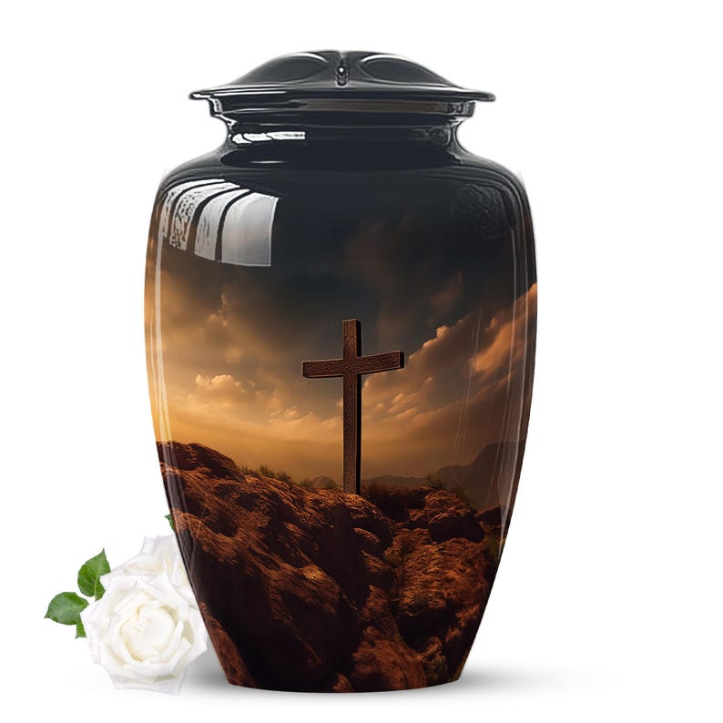 christian cross cremation urn for ashes