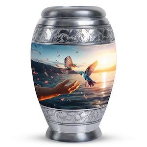 Hummingbird Urn for Human Ashes, Decorative Modern Ash, Metal Urns For Ashes For Adults, Custom Urns For Mom, Urns For Ashes, Funeral Urns