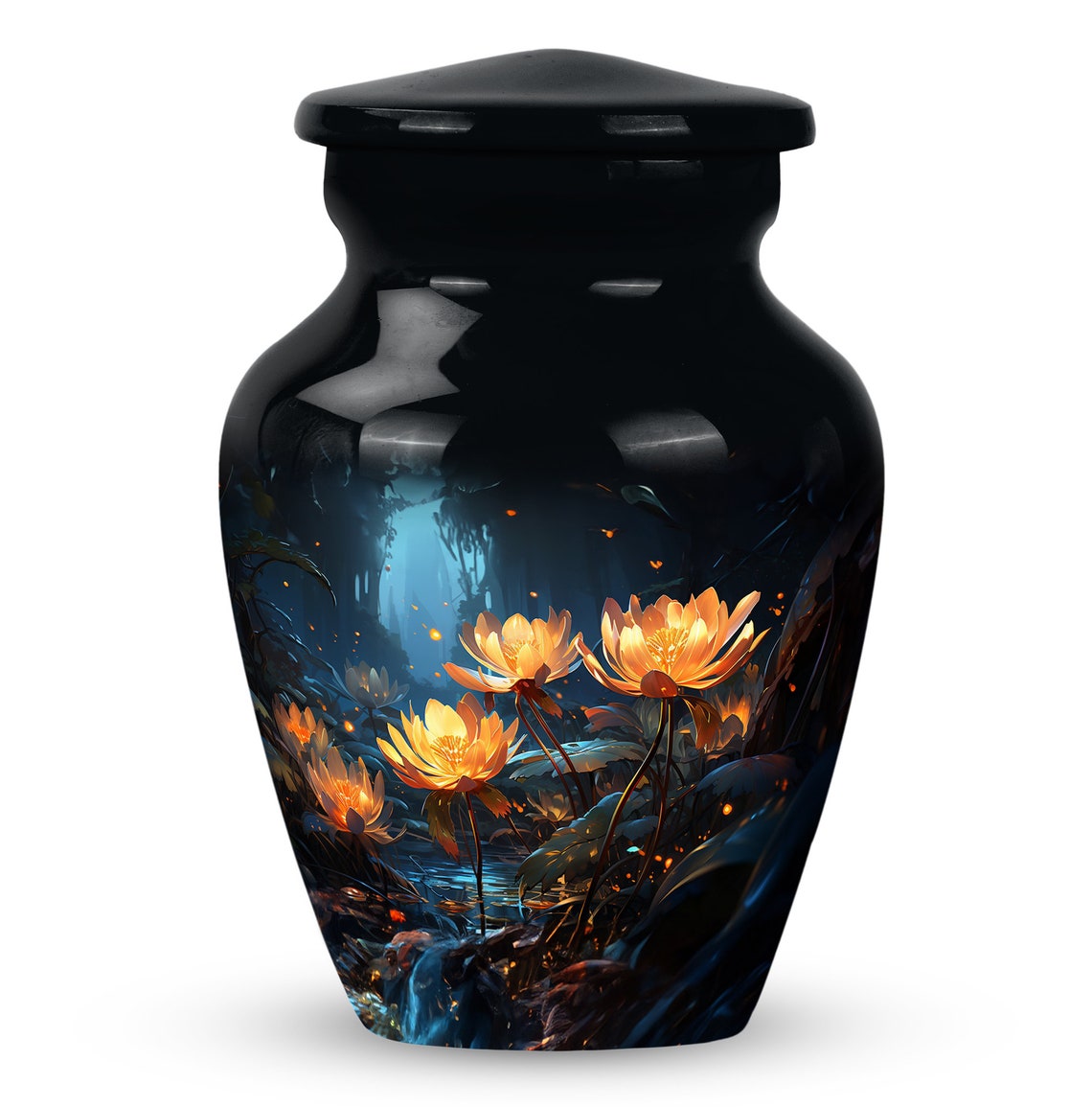 Luminous Flower Urn for Human Ashes Decorative Modern Urn Metal Urns ...