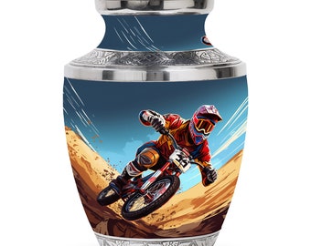 Urnas de carrera de motocross del desierto para cenizas humanas - Urnas de metal para cenizas para adultos - Urnas personalizadas - Urnas para mamá - Urnas para cenizas - Urnas funerarias