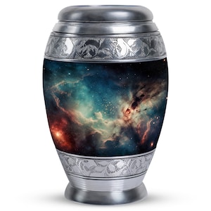Glowing Star Field Urn for Human Ashes - Modern Decorative Urn - Metal Urns For Ashes For Adults - Custom Urns For Mom - Funeral Urn
