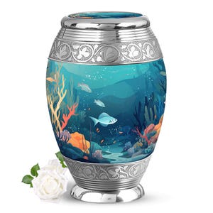 Ocean-Inspired Fish Urn for Human Ashes, Decorative Modern Urn For Cremation Ashes Keepsake, Infant Urns, Bespoke Urn, Funeral Urn Adult urn