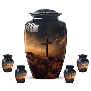 decorative christian urn for home memorial