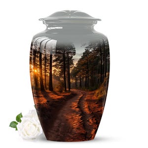 Whispers of Dawn in the Pine Forest Urn For Human Ashes, Cremation Urn For Ashes For Adults - Funeral Urn - Custom Small Urn, Memorials Urn