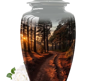 Whispers of Dawn in the Pine Forest Urn For Human Ashes, Cremation Urn For Ashes For Adults - Funeral Urn - Custom Small Urn, Memorials Urn