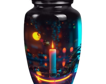 Candle Memorial Urn for Human Ashes, 10" Large Memorial Decorative Urn for Adult Ashes Keepsake Urn, Custom Ashes Urn 1-200 Cubic Inch Urn