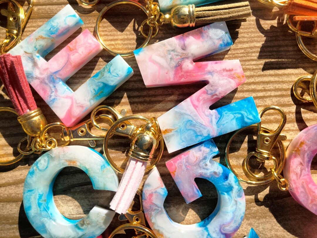 Abstract Keychains|pink and Blue Keychain|multi-colored Keychain|cute ...